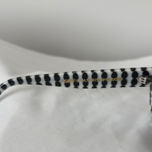 Anthropologie White and Black Polka Dot Oval Sunglasses main image 6